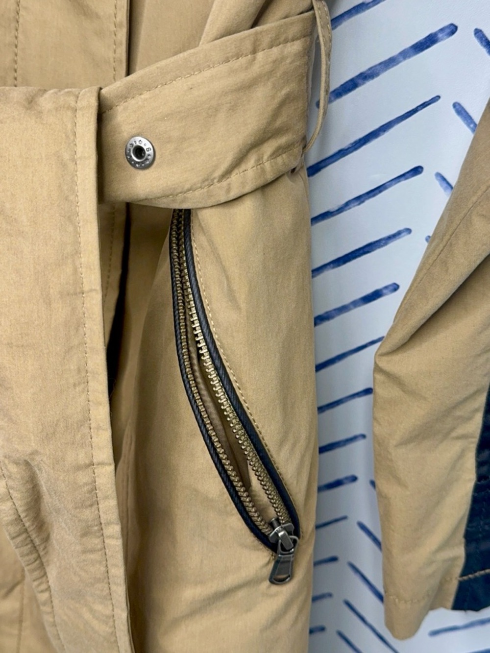 7 for All Mankind Water Repellant Trench beige black small - Picture 7 of 7